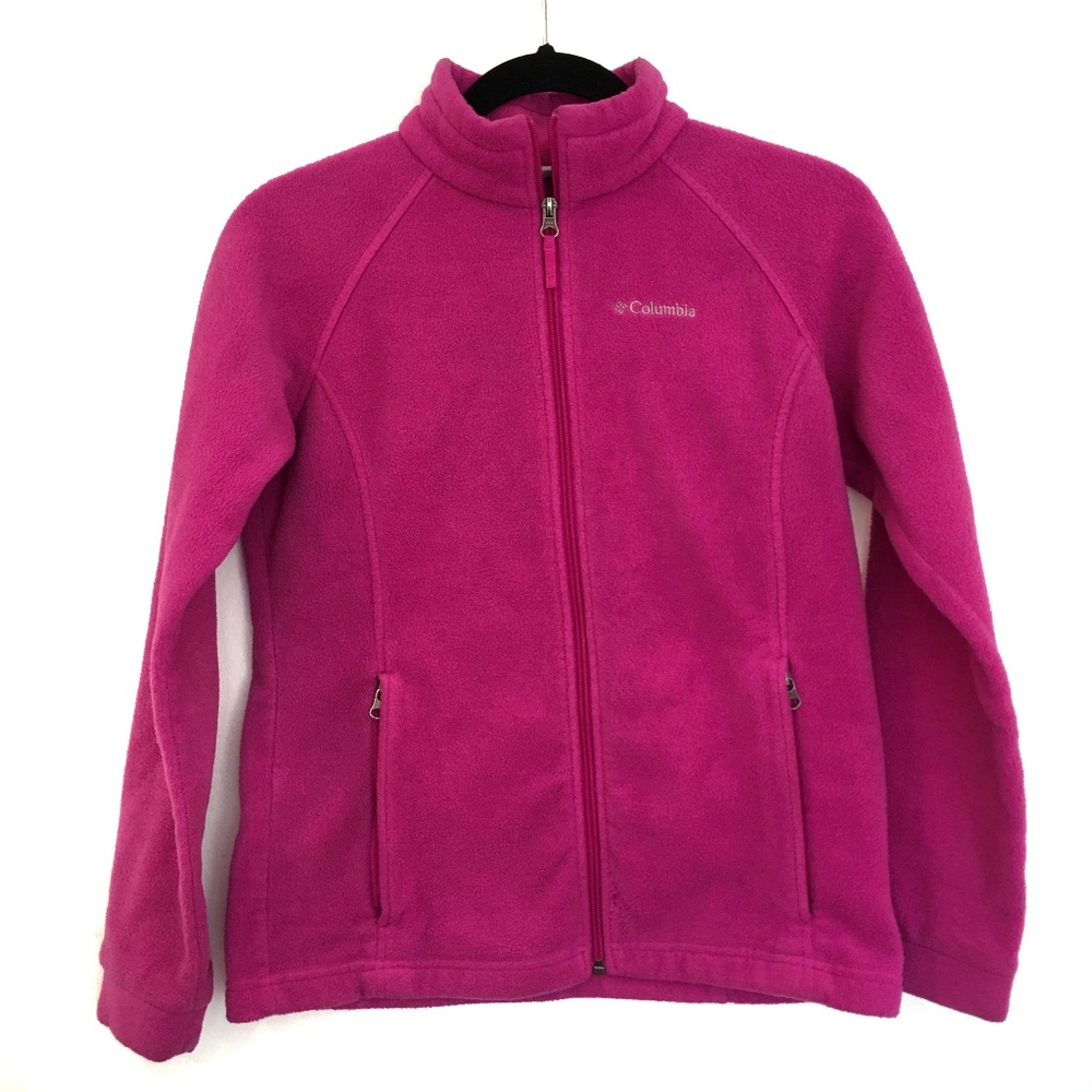 [COLUMBIA] Girl's Fleece zip up jacket neon pink L